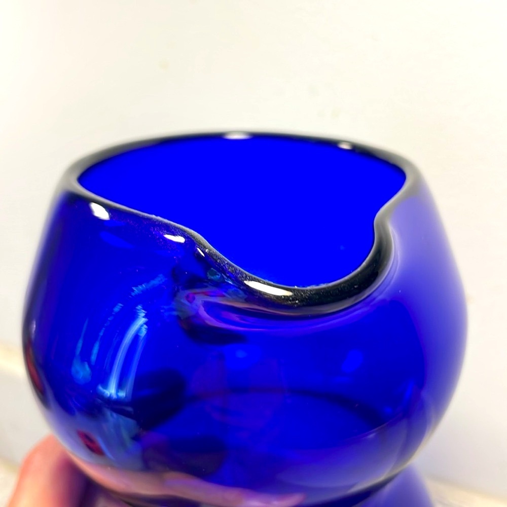Vintage Cobalt Blue Art Deco Bubble Pitcher Louie Glass Co. Excellent Condition - Picture 5 of 14